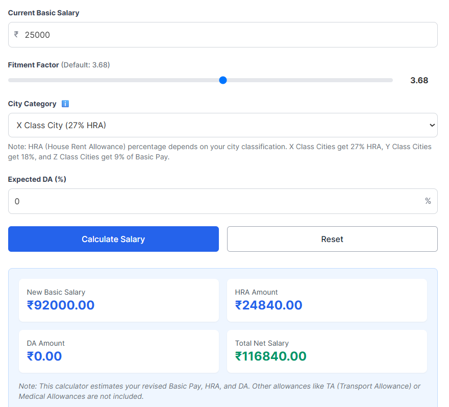8th Pay Commission Salary Calculator