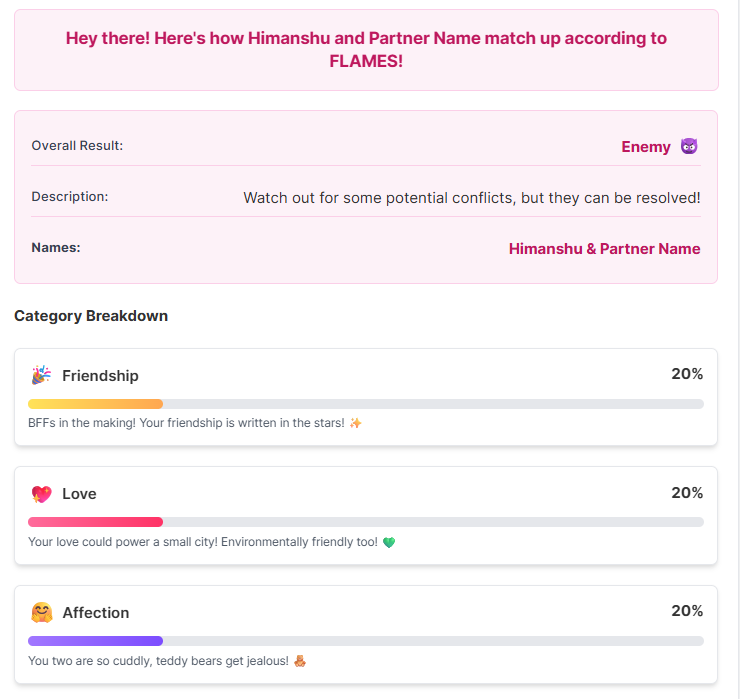 How to Use the FLAMES Relationship Calculator