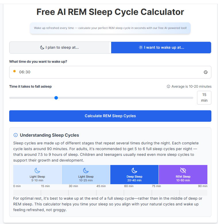 Sleep Cycle Calculator