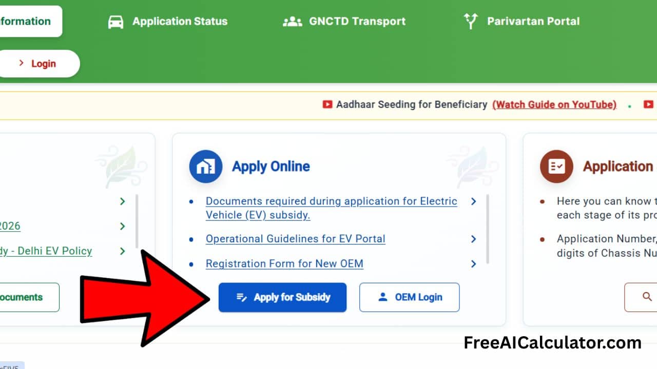 How to Apply for Delhi EV Subsidy Online